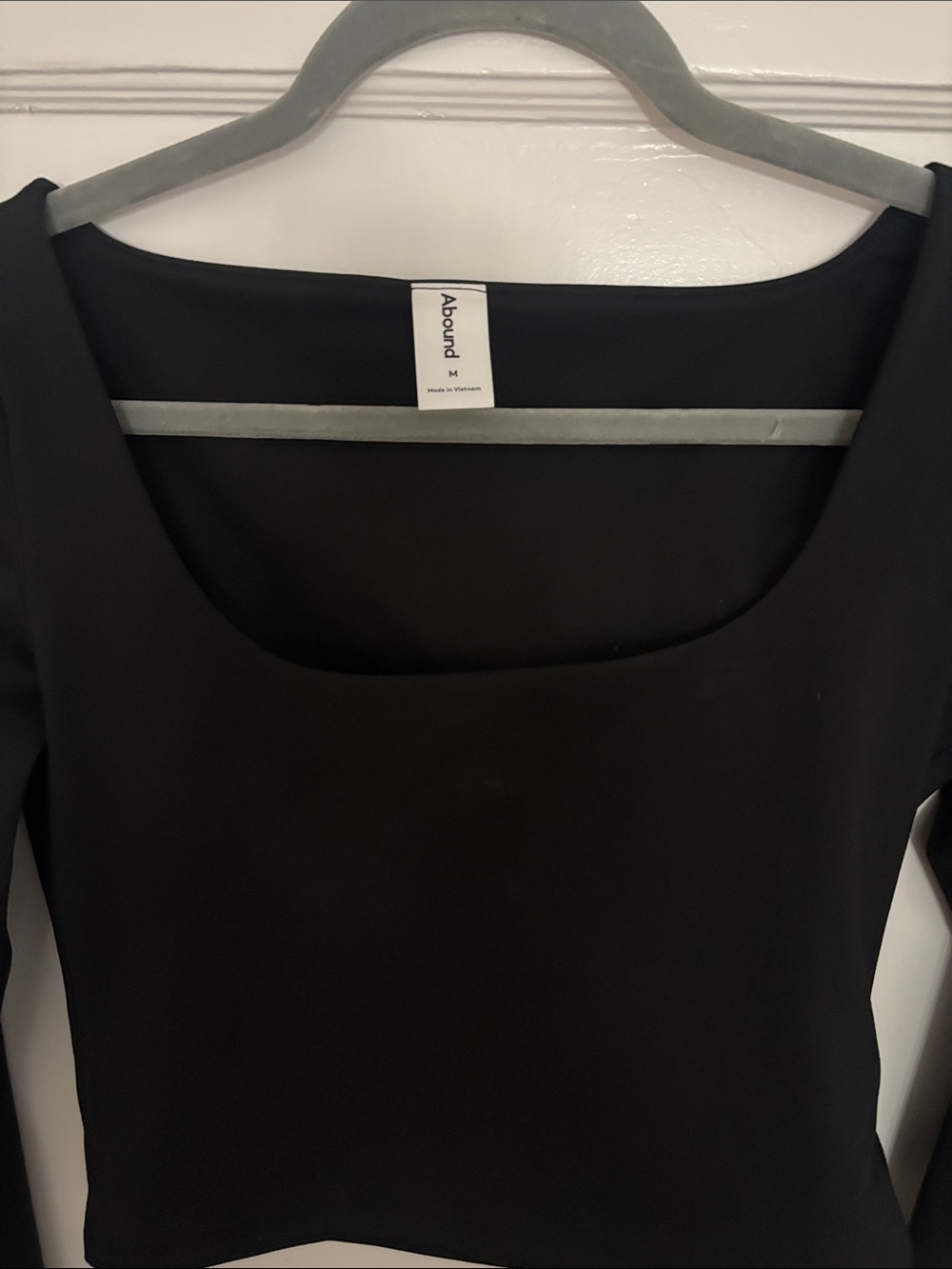 Abound Black Long-Sleeve Square Neck Top